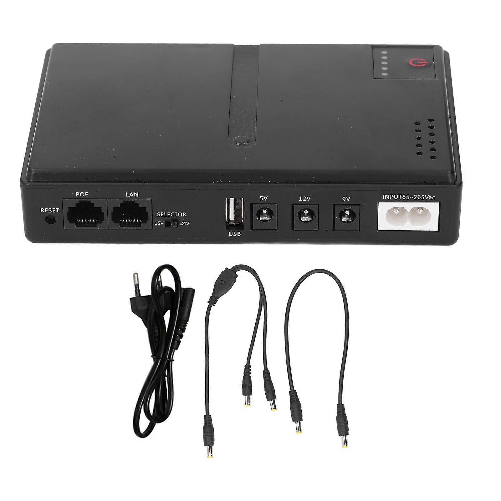 Mini Uninterruptible Power Supply Compact UPS Battery Backup for Home Router Camera 36W 5V 9V 12V 2A DC Output