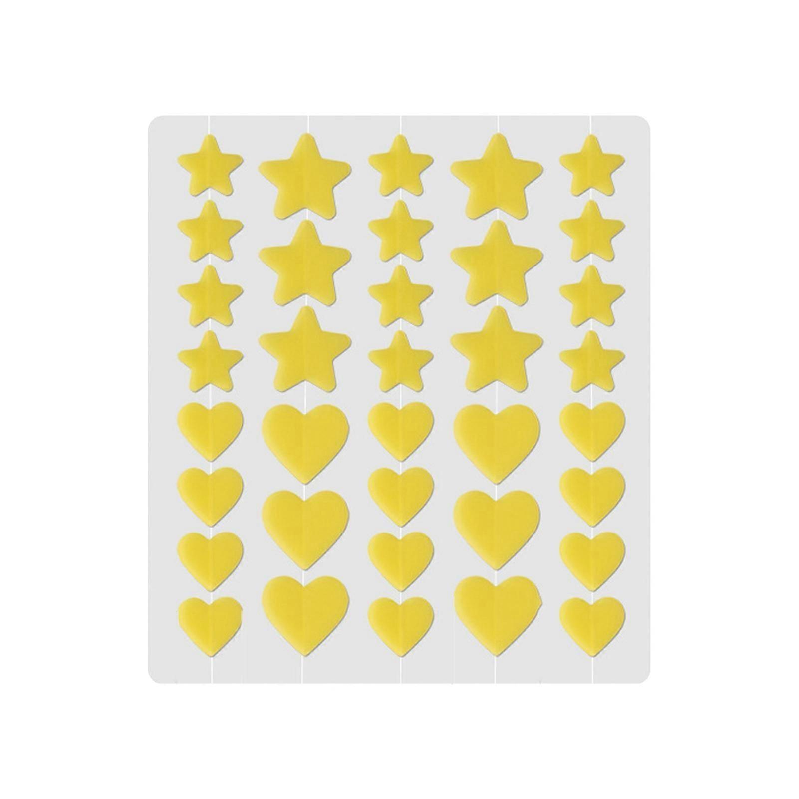Acne Patch Good Elasticity Fog Surface Design Hydrocolloid Acne Absorbing Cover Patch Yellow Heart Shape