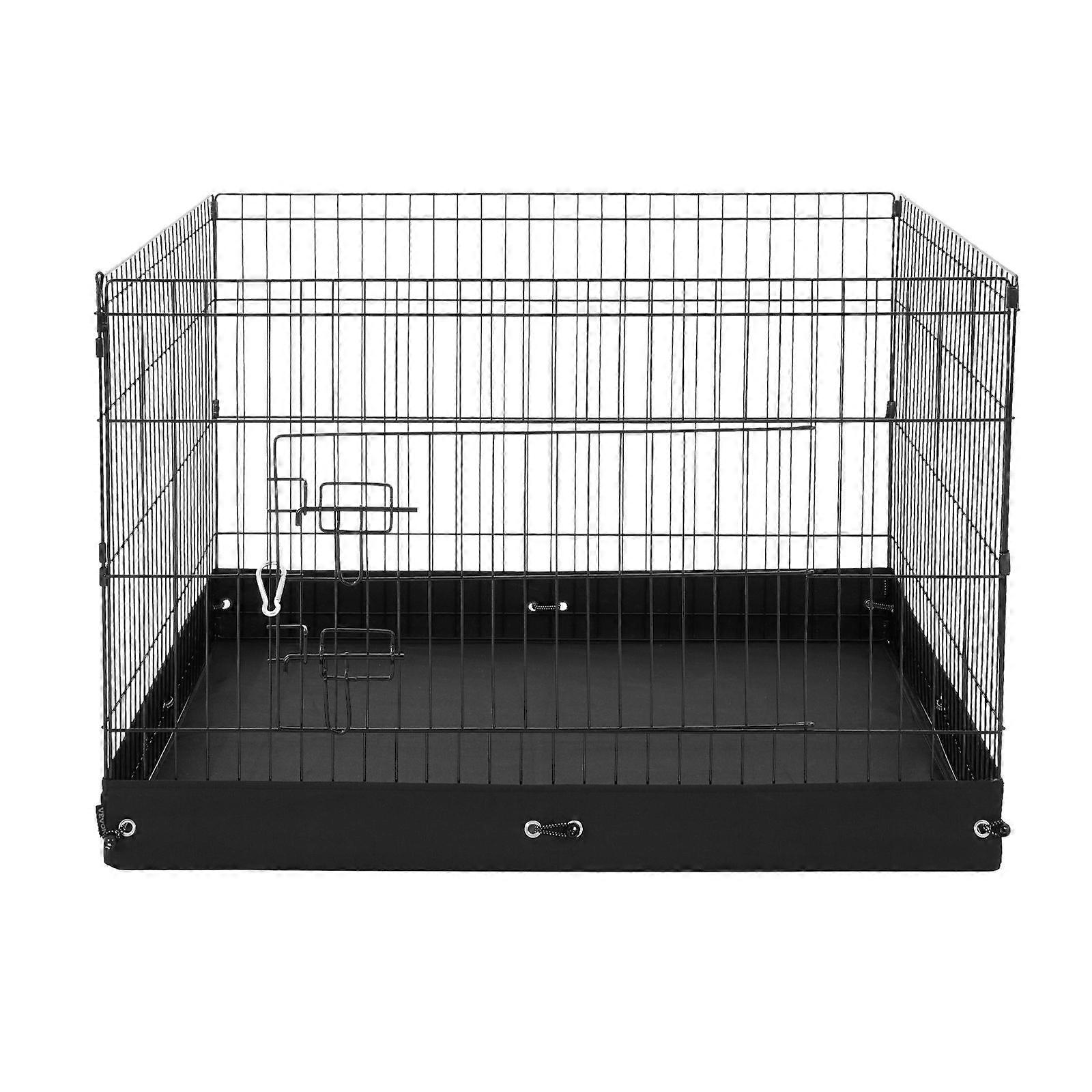 Παρκοκρέβατο σκύλου, 4 τεμ 24 x 36 σε πάνελ Πτυσσόμενο μεταλλικό στυλό άσκησης κατοικίδιων ζώων, εσωτερικό και εξωτερικό στυλό με πόρτα και 600D υφασμάτινο κάτω μαξιλάρι Oxford