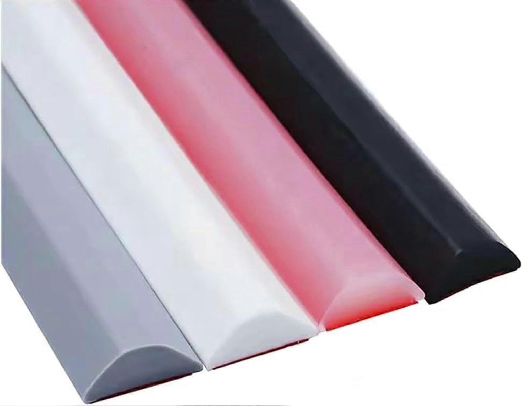 Shower Tray Sealing Strip Collapsible Waterproof Barrier, Silicone Self-Adhesive Water Dam for Wet Dry Separation, 39in Long