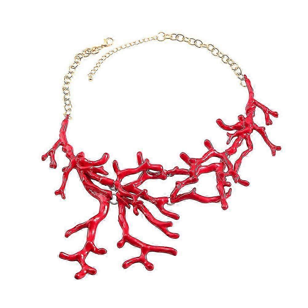 Collier corail rouge Retro déclaration collier mode créatif accessoire fête