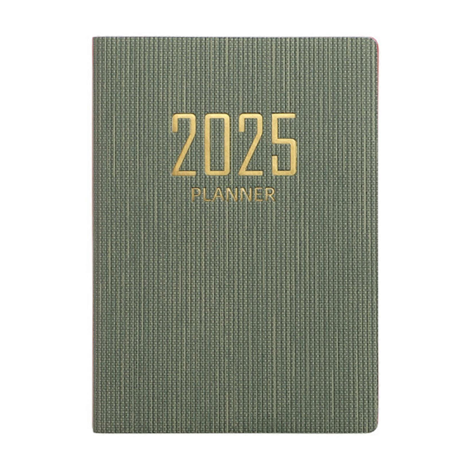 2025 Schedule Notebook A7 Weekly & Daily Planner Journaling Notebooks 365 Days Efficiency Notepad Diary Planner Ink green
