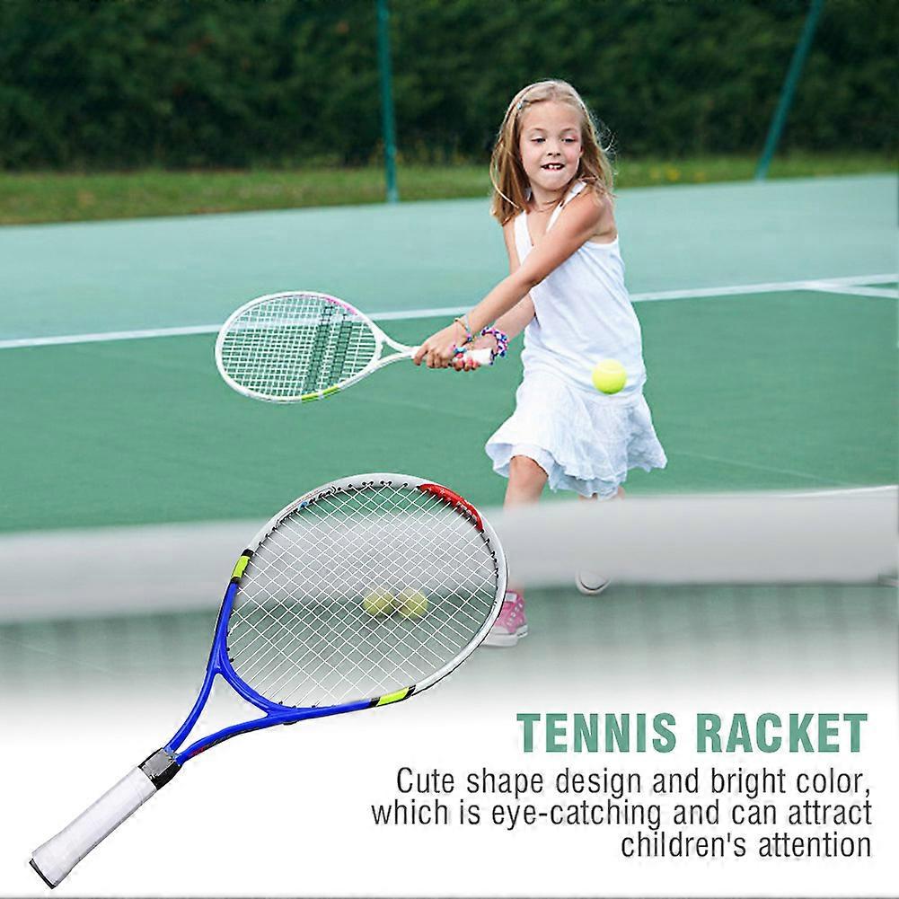 Durable String Single Tennis Training Racket Racquet for Kids Training Practice( Blue )