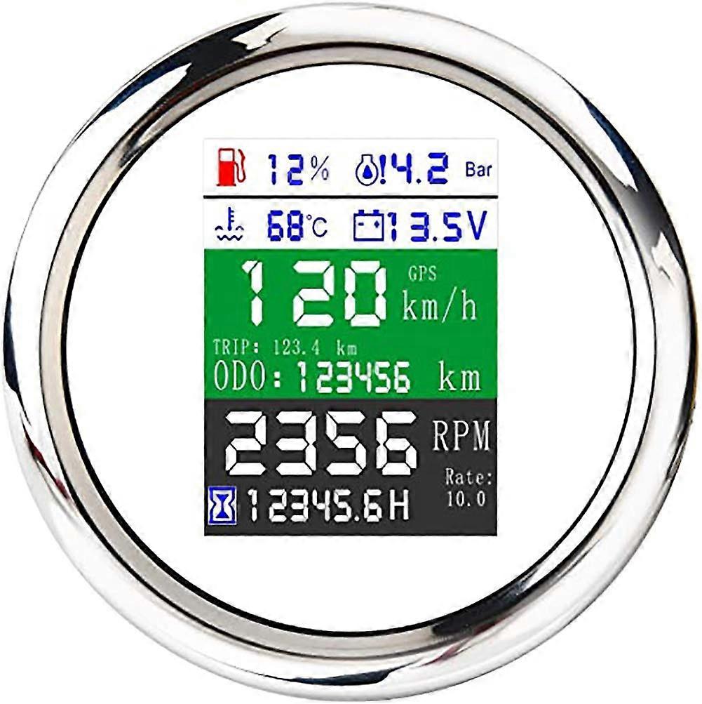MultiFunctional Adjustable GPS Speedometer 6in1 Digital Gauge Tachometer Voltmeter