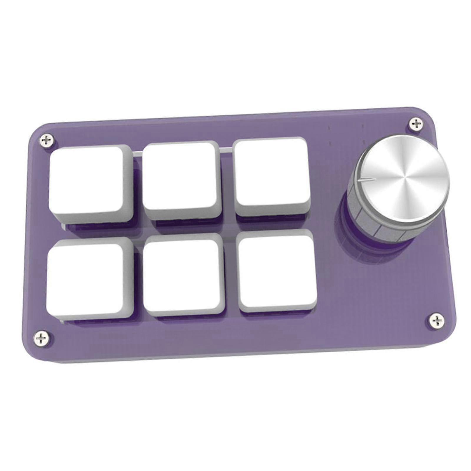Custom Keypad 6Keys Six Key Gaming Keyboard Mechanical Keyboard for Computer-color: Purple celadon glaze