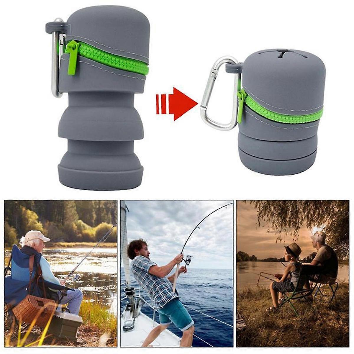 Fly Fishing Fly Box Foldable Silicone with Zipper Portable Multifunctional Trash Can with Hook Fishi