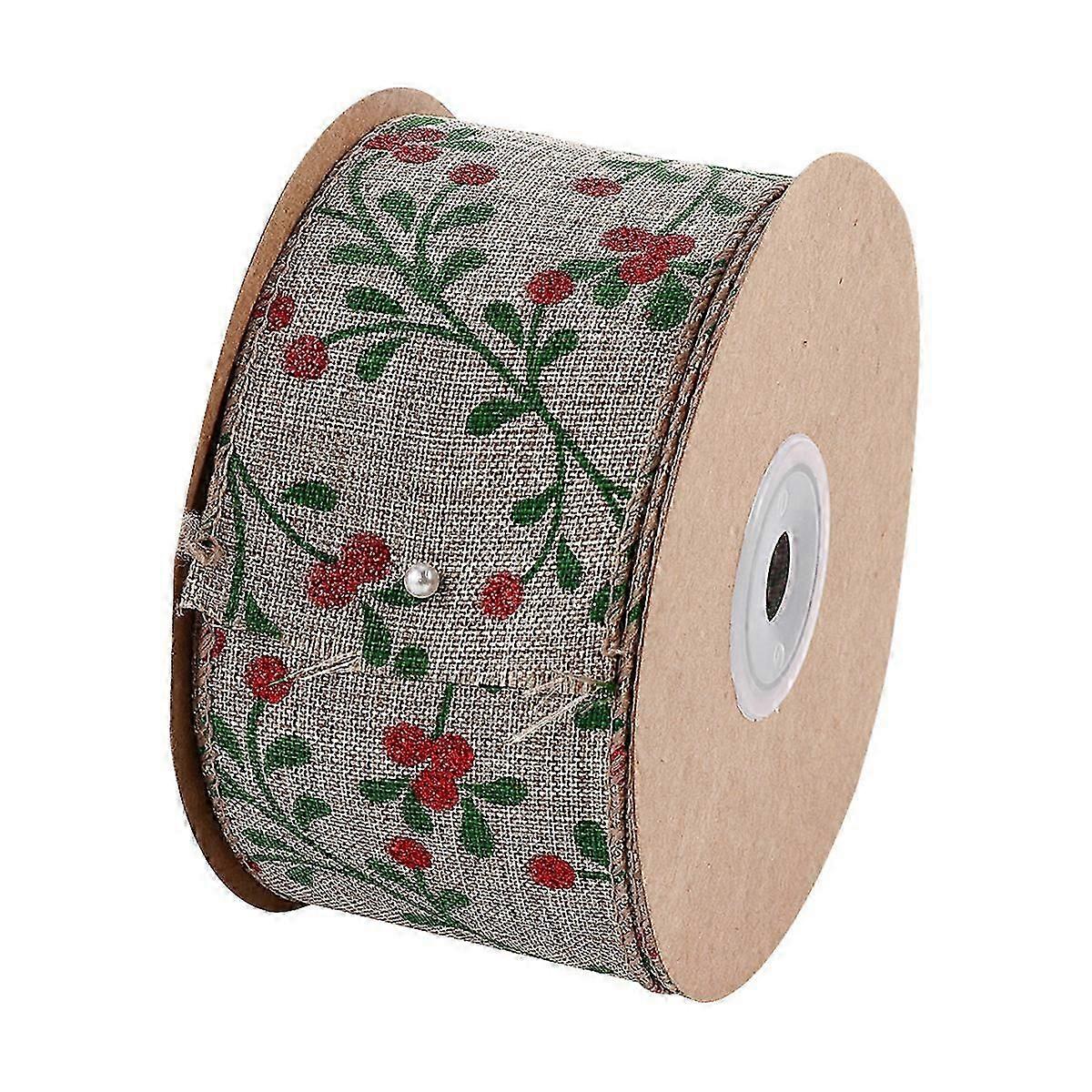 1 Roll Christmas Pattern Ribbon Christmas Gift Wrapping Wide Craft Ribbon Decor