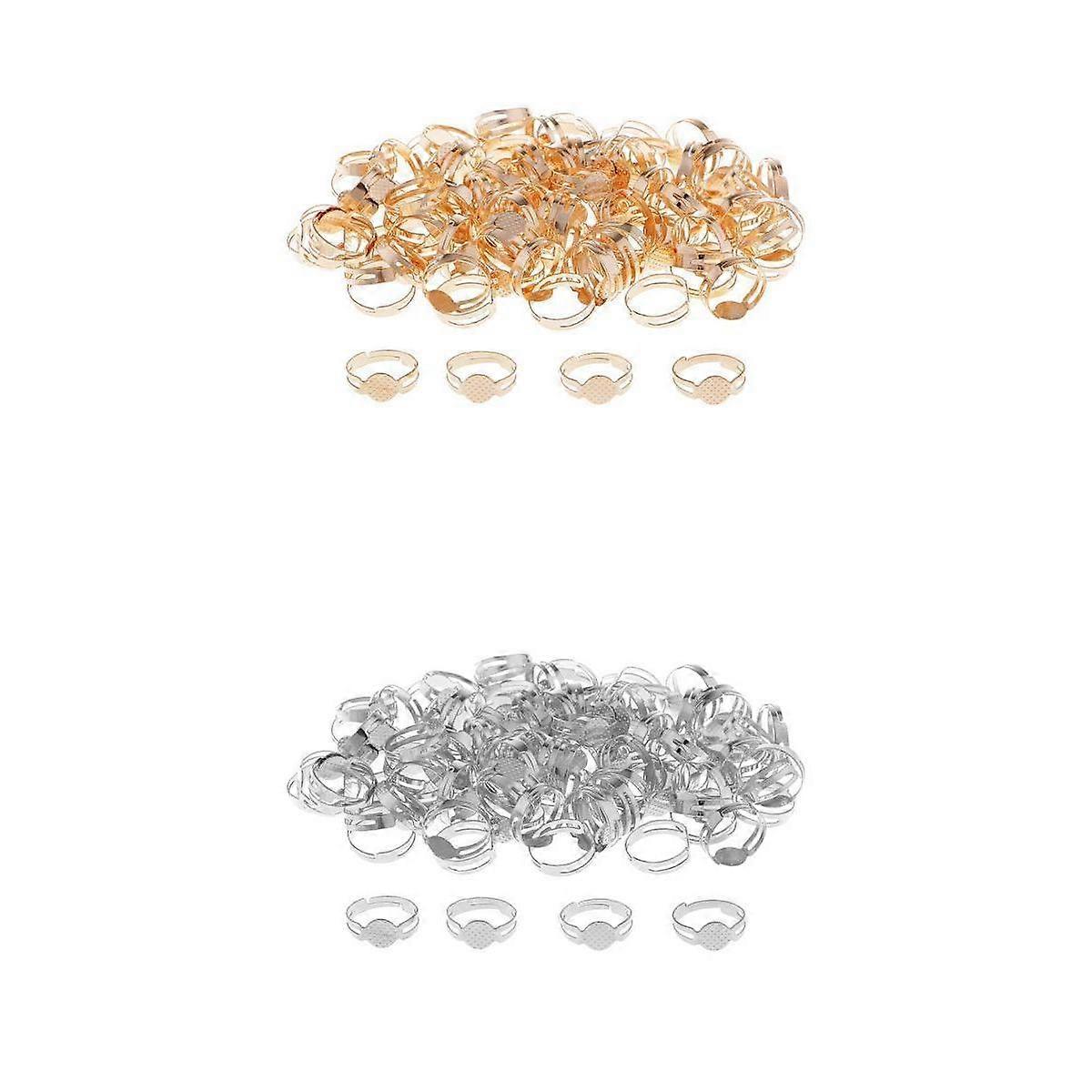 200pcs anello regolabile in bianco cabochon lunetta impostazioni base