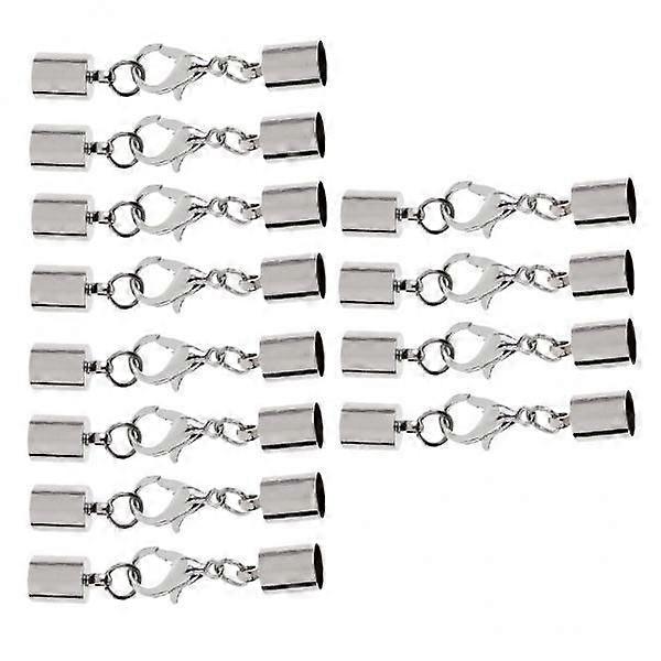 2x 12 Pieces Silver Clasp Lobster Button Leather Buckle Findings