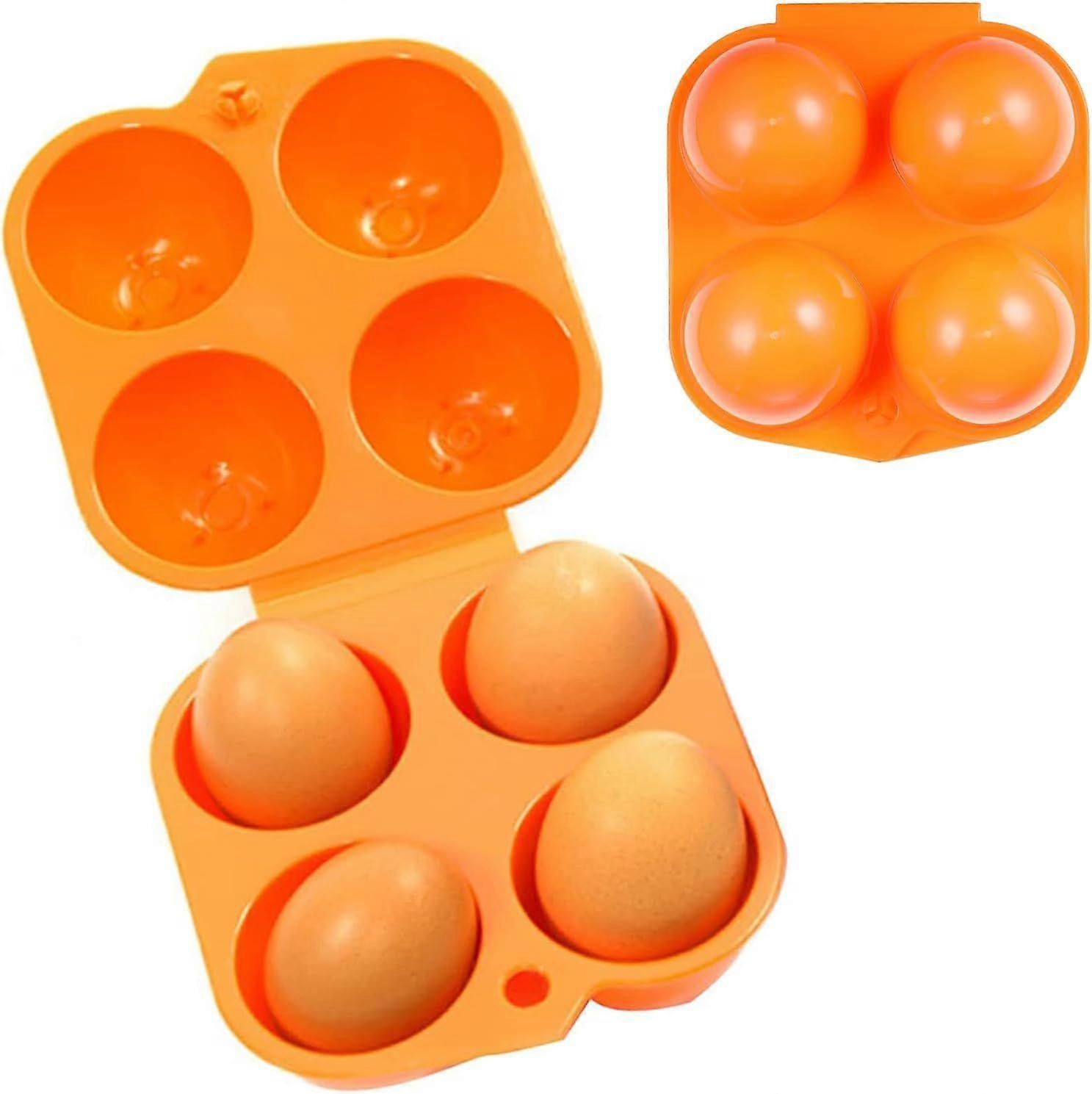 Portable Plastic Egg Holder, 4 Egg Boxes, Egg Box, Egg Box, Plastic Egg Box, Egg Holder, Egg Tray, Portable Foldable Egg Box for Egg Storage