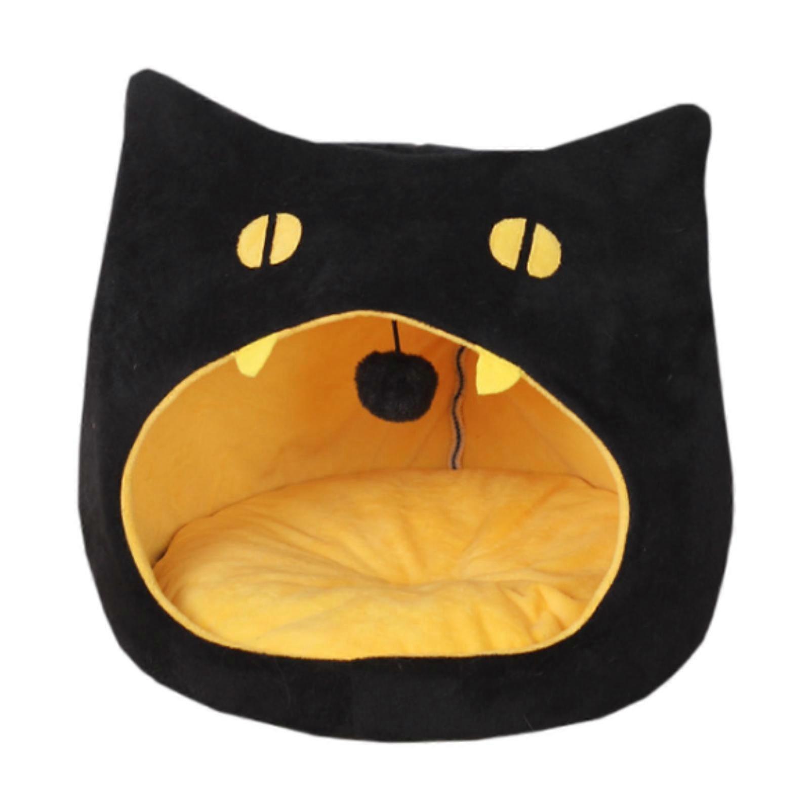Semi Enclosed Pet Cat Nest Cats Padded Cushion Soft AntiSlip Botto Pets Cave Bed