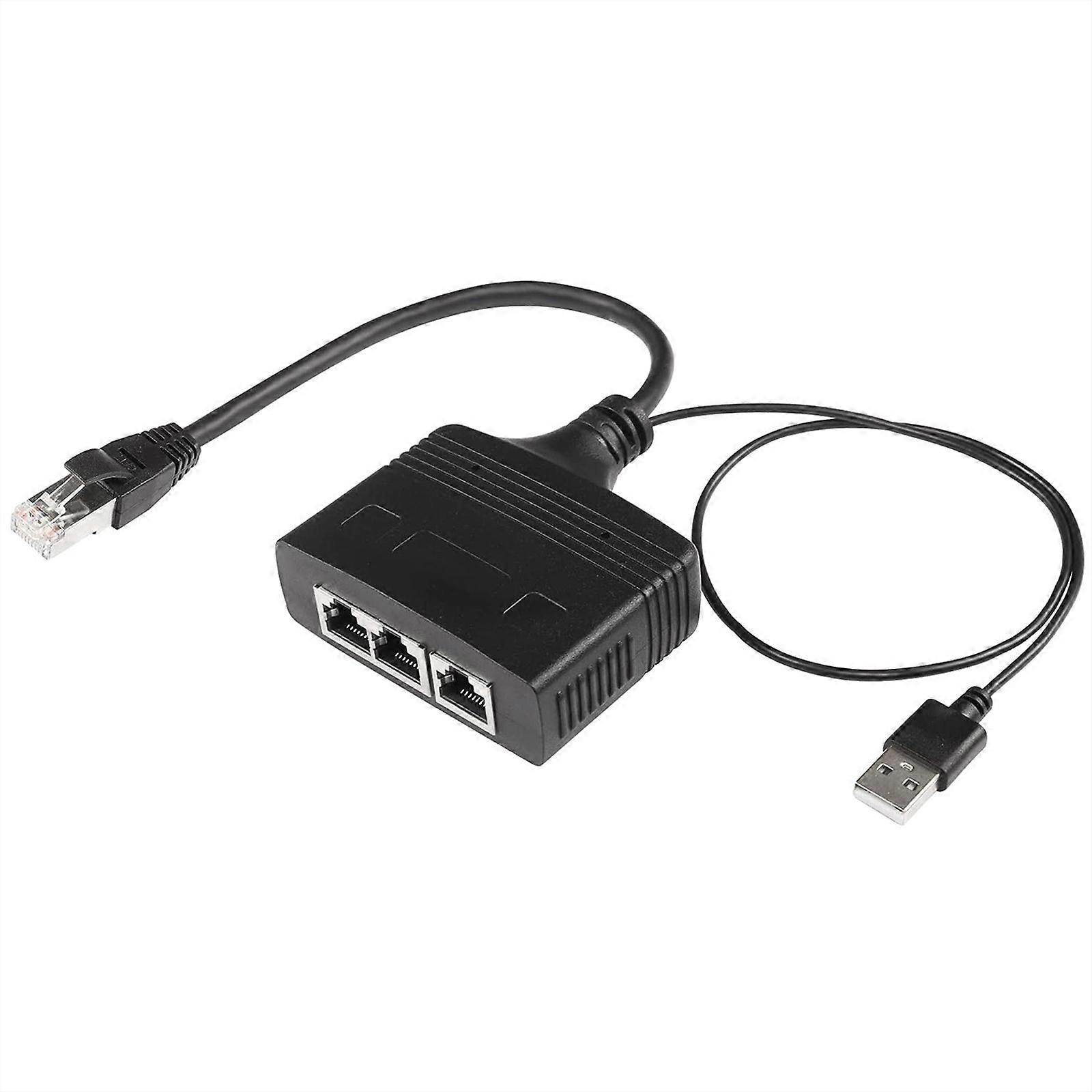 Ethernet Splitter 1 to 3 Internet Ethernet Switcher RJ45 Female Networks Divider Adapter Converter 100Mbps Distributor