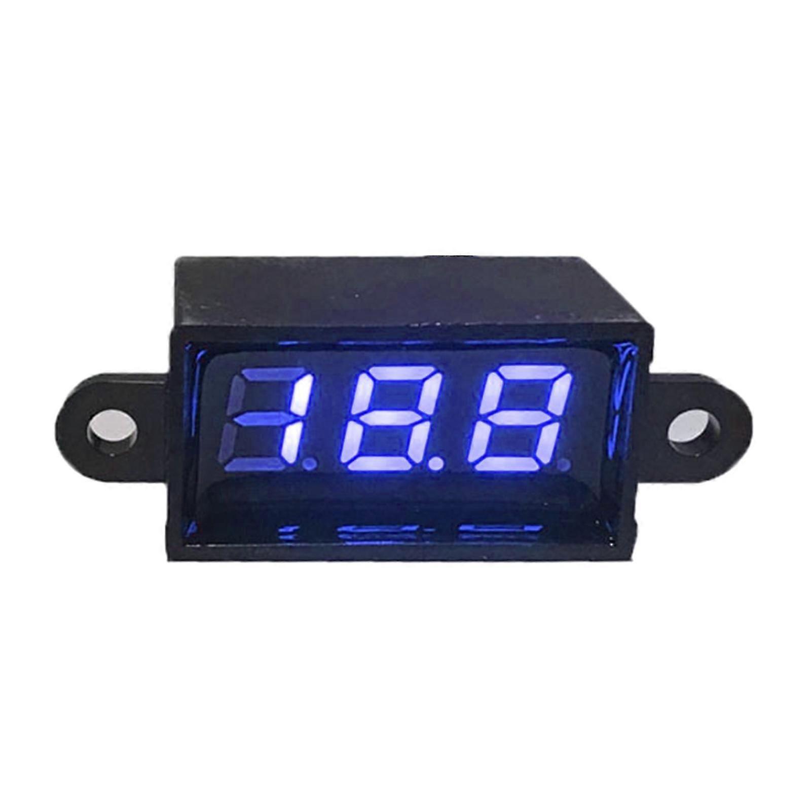 Portable Micro Voltmeter 3.50-30.0V Digital Voltage Panel Meter for DC 12V 0.28" 2-Wires Voltage Monitor Waterproof for  Blue