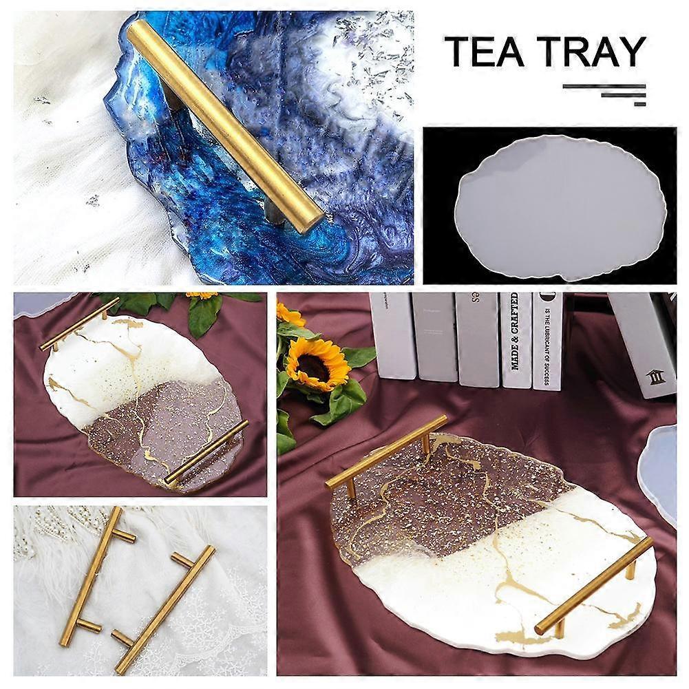 (A) onesize$diy crystal glue mold large table tea coaster tea tray tea set silicone mold mirror glue mold factory