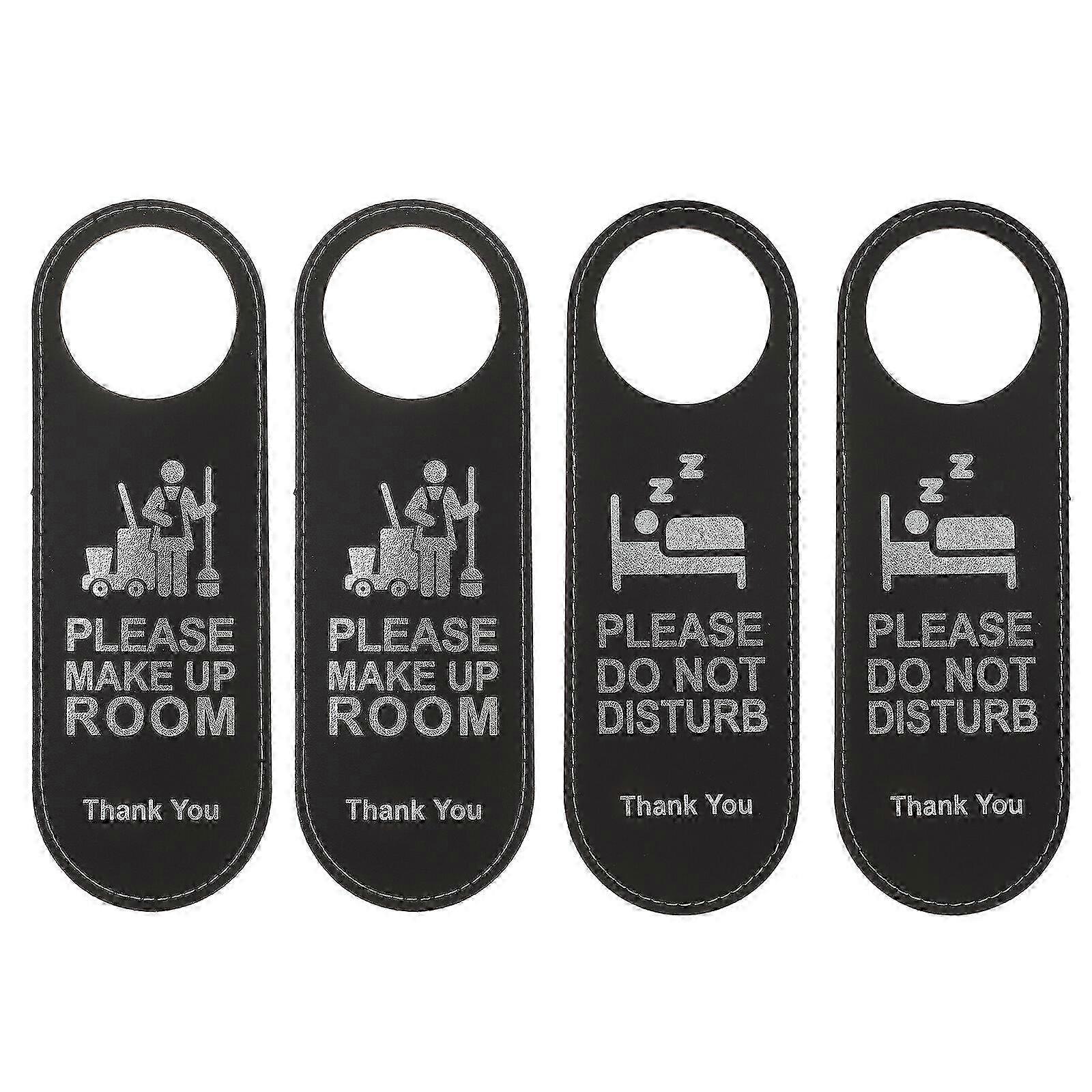 4pcs Hotel Door Information Tag Do Not Disturb Double-sided Hanging Tag