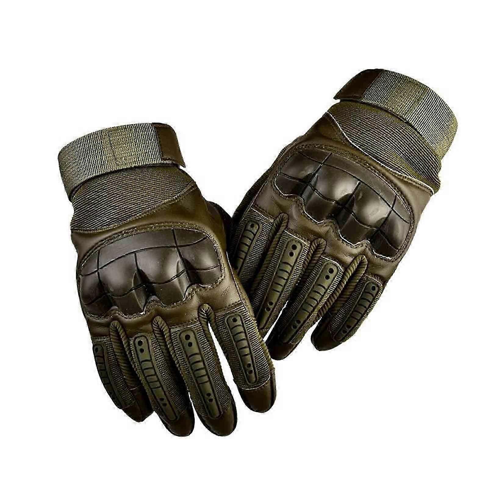 Tactical Full-Finger Gloves - Indestructible & Protective - L - Brown