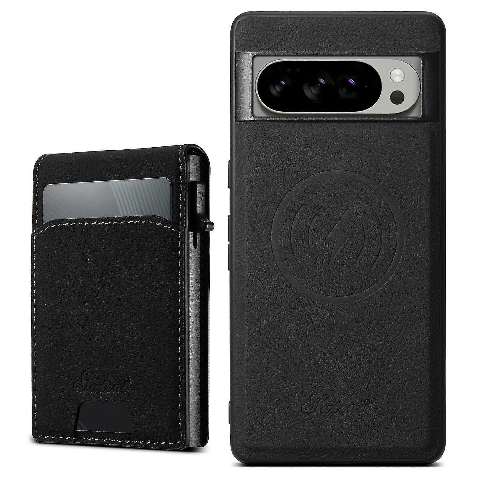 Suteni H19 Litchi Grain 2-in-1 Removable Card Box Back Phone Case