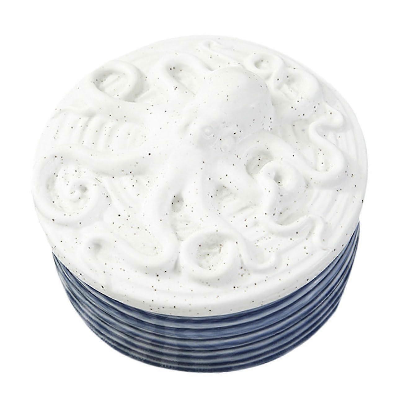 1 Piece Ceramic Kitchen Storage Box with Lid Blue