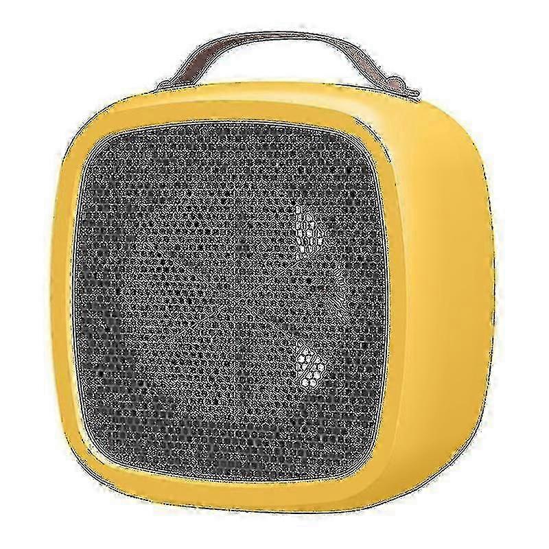 Mini radiateur soufflant électrique compact avec thermostat - Alimenté par batterie - Jaune