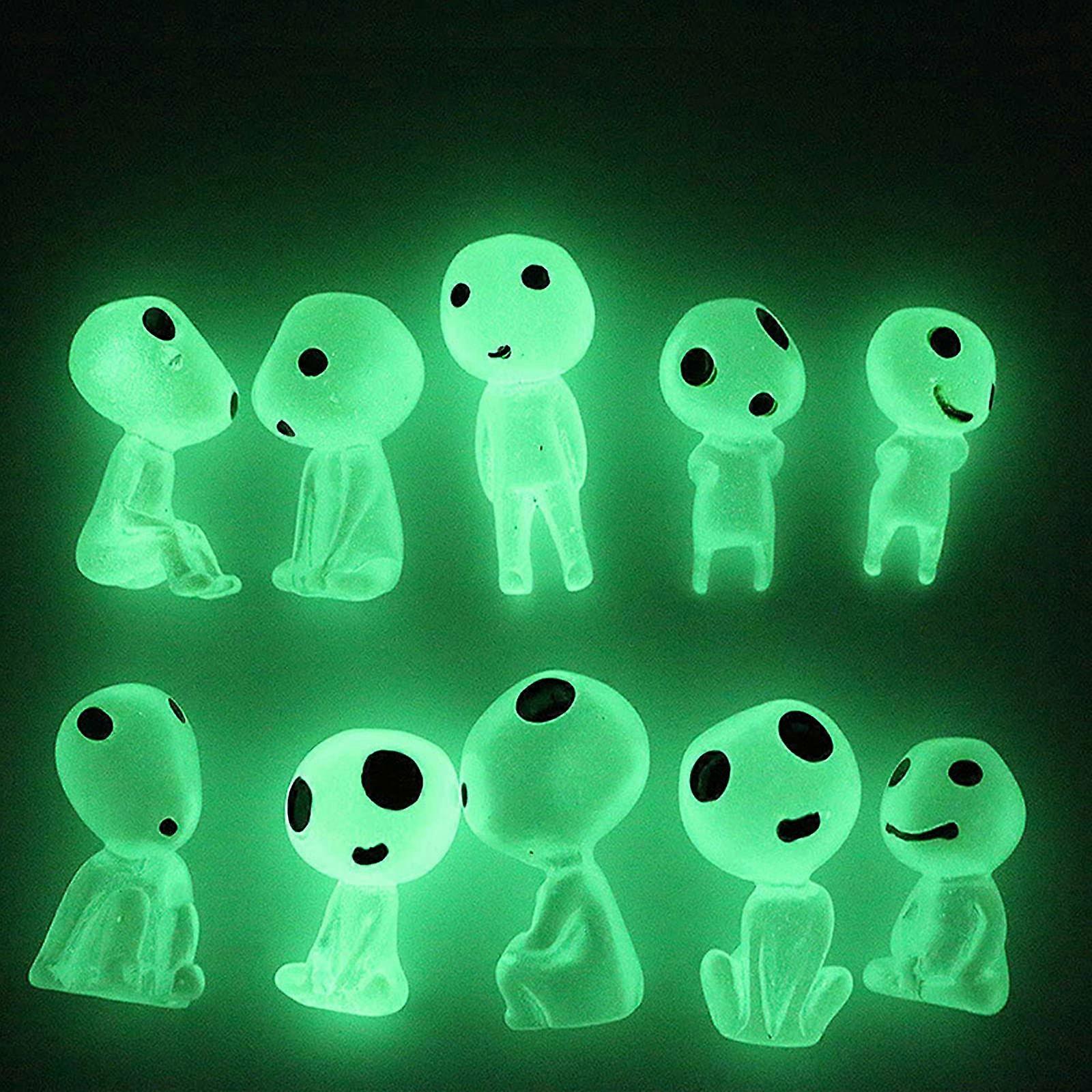 Pack of 10 Princess Mononoke Forest Ghost Figure, Luminous Tree Elf Doll