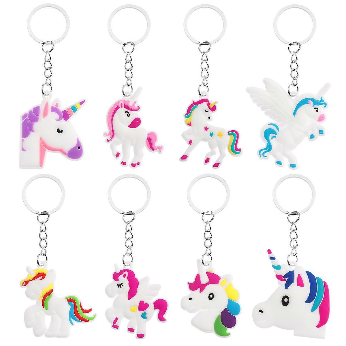 Unicorn Themed Party Keychain Necklace Pendant Assorted Color 5 X 4 X 0.8cm Decoration 40Pcs