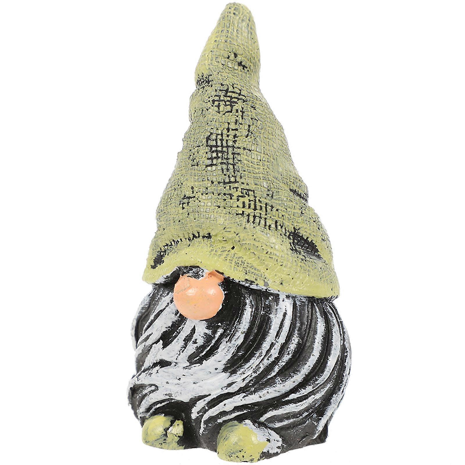Tiny Gnome Miniature Resin Statue Home Decorative Ornament Multi 2.95X1.38X1.18IN 1Set