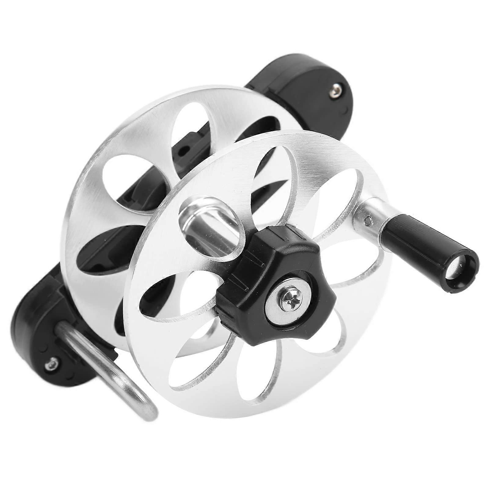 Speargun Reel, Adjustable Tension Button, Aluminium Alloy Fishing Reel with Foldable Handle for Most Fish