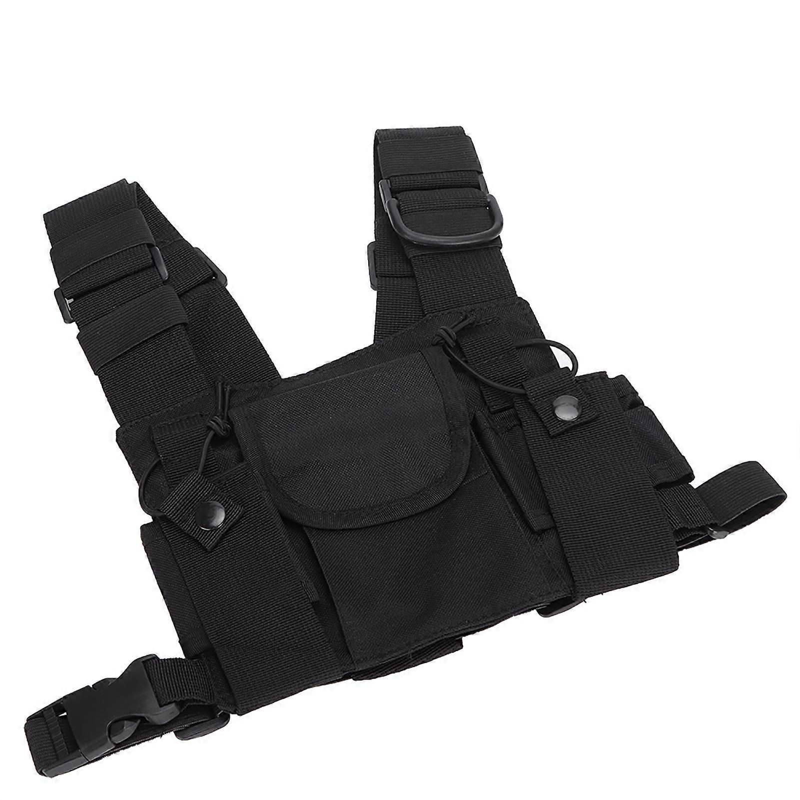 Harnais de poitrine double talkie-walkie de haute qualité avec pochette frontale pour pompiers et militaires