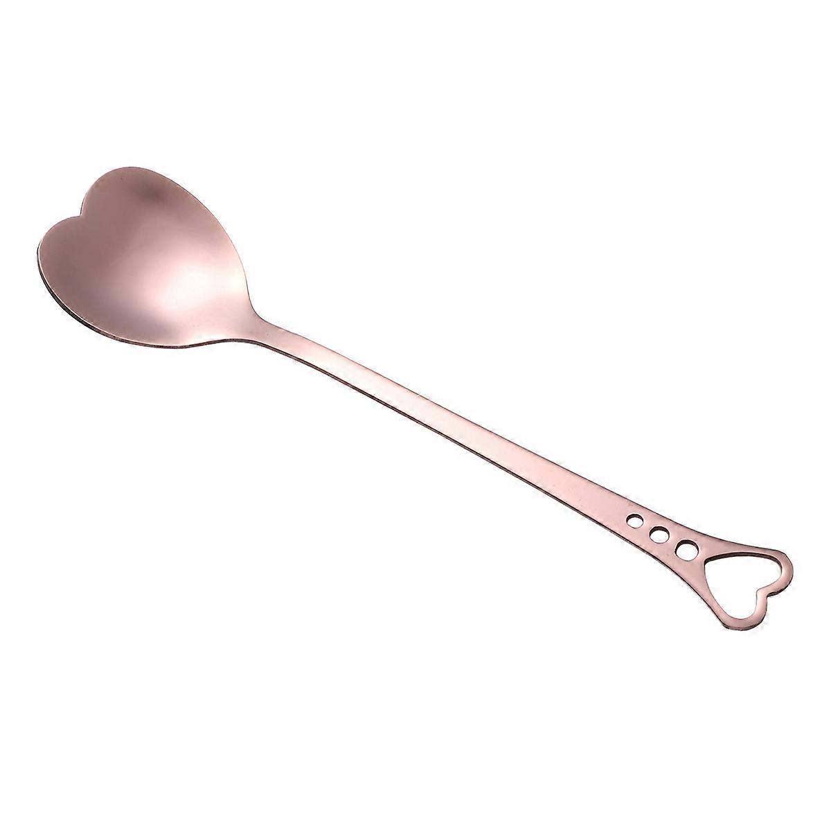 Creative Spoons Gold Plating Heart Shape Dessert Spoon Stirring Coffee Shop Tableware