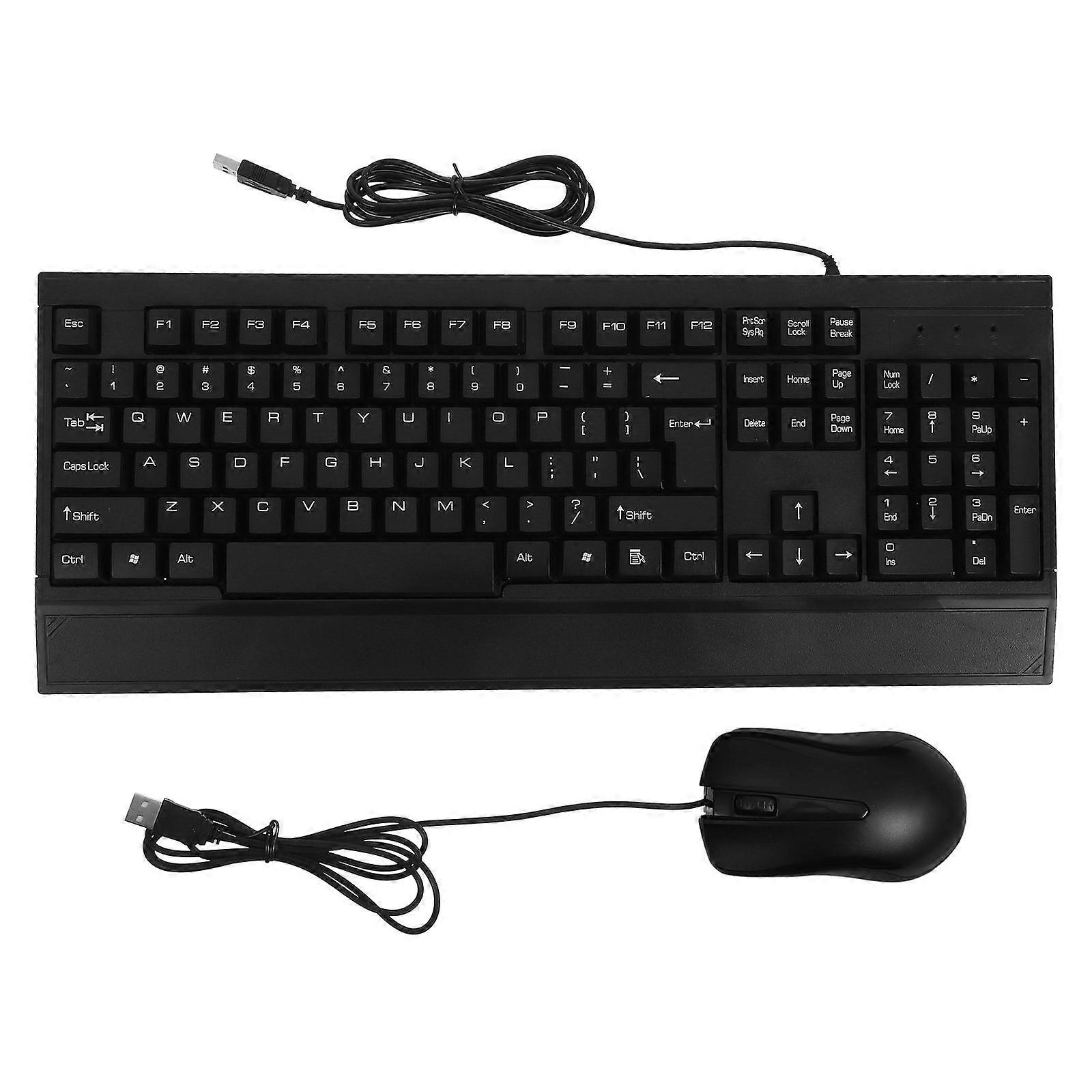 Keyboard Mouse Set Wired Connection Ergonomic Waterproof For Gaming Entertainment 1Set