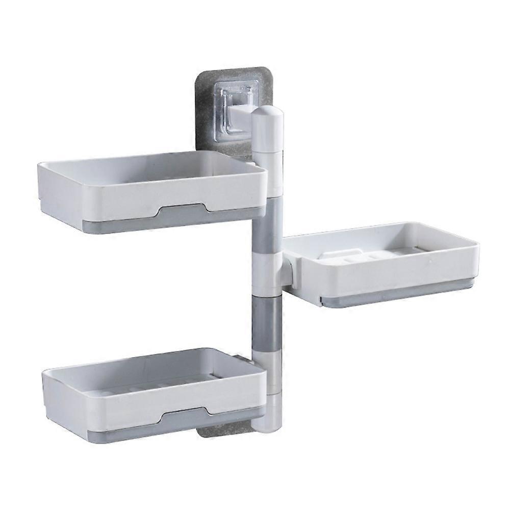 Wall Mounted Soap Holder with Drainage Design, 3 Soap Tray Bathroom Organizer, Easy No Drill Installation, Sturdy and Practical