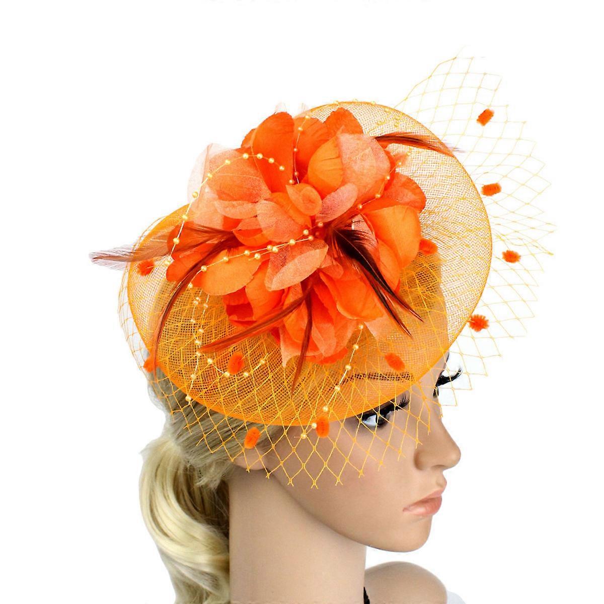 Orange Springy Net Hairpin with for Hair Decoration One Size Fits All