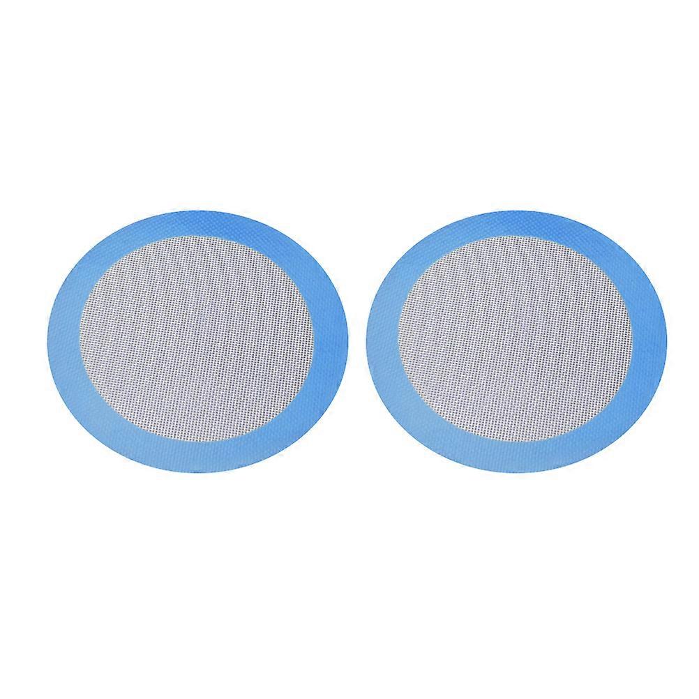 Silicone Baking Mat Round Heat Resistant Non-Stick Baking Sheet Liner Blue 20CM For Home Use 2Pack