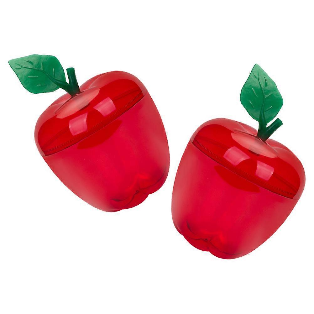 Red Apple Container Artificial Fruit Christmas Celebrations Storage 2Pcs