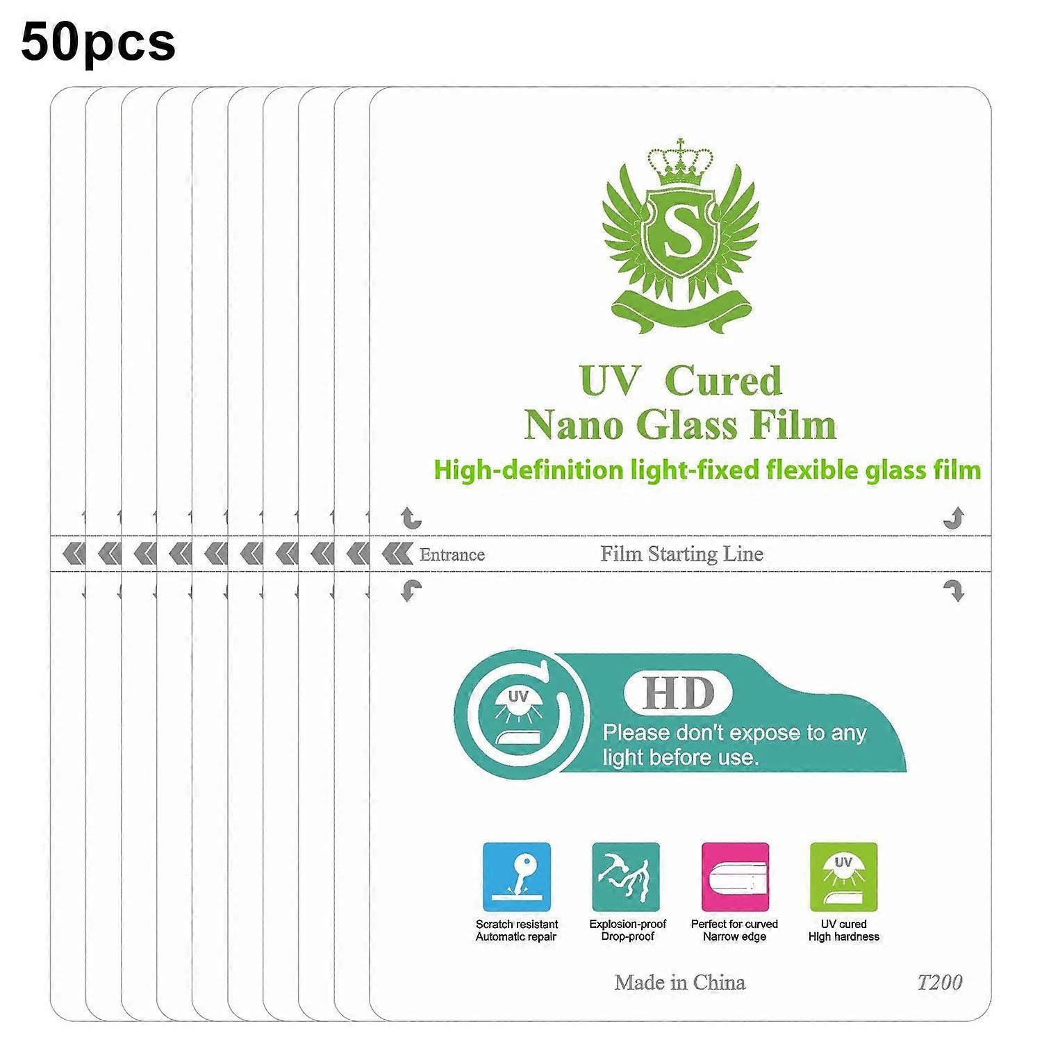 50 Pcs UV Light Curing Film Scratch Resistance Screen Protector For Curved Flat Screens
