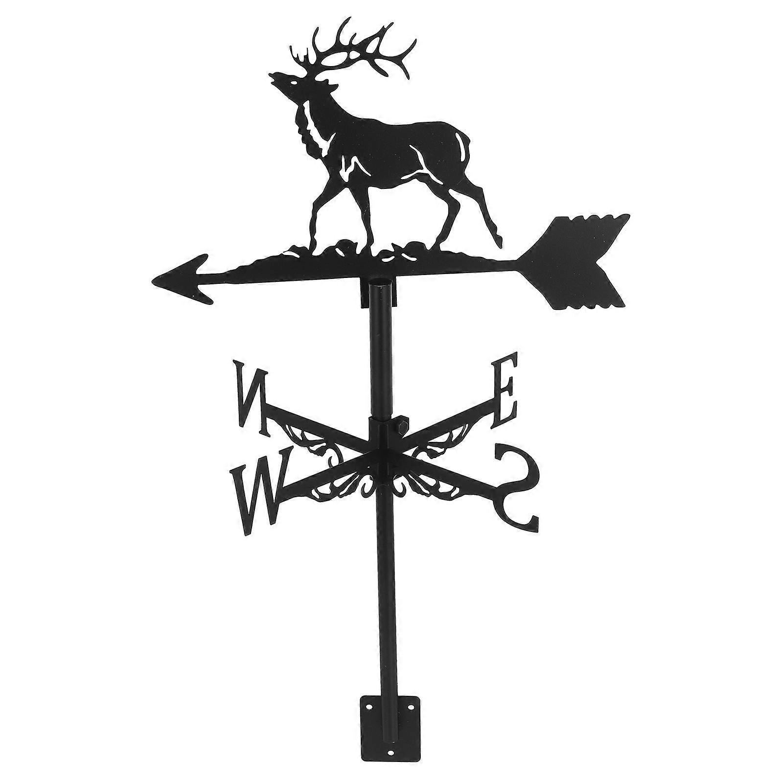 Wind Direction Indicator Iron Weather Vane Black 55.00X35.00X1.00CM Elk Vintage 1Set