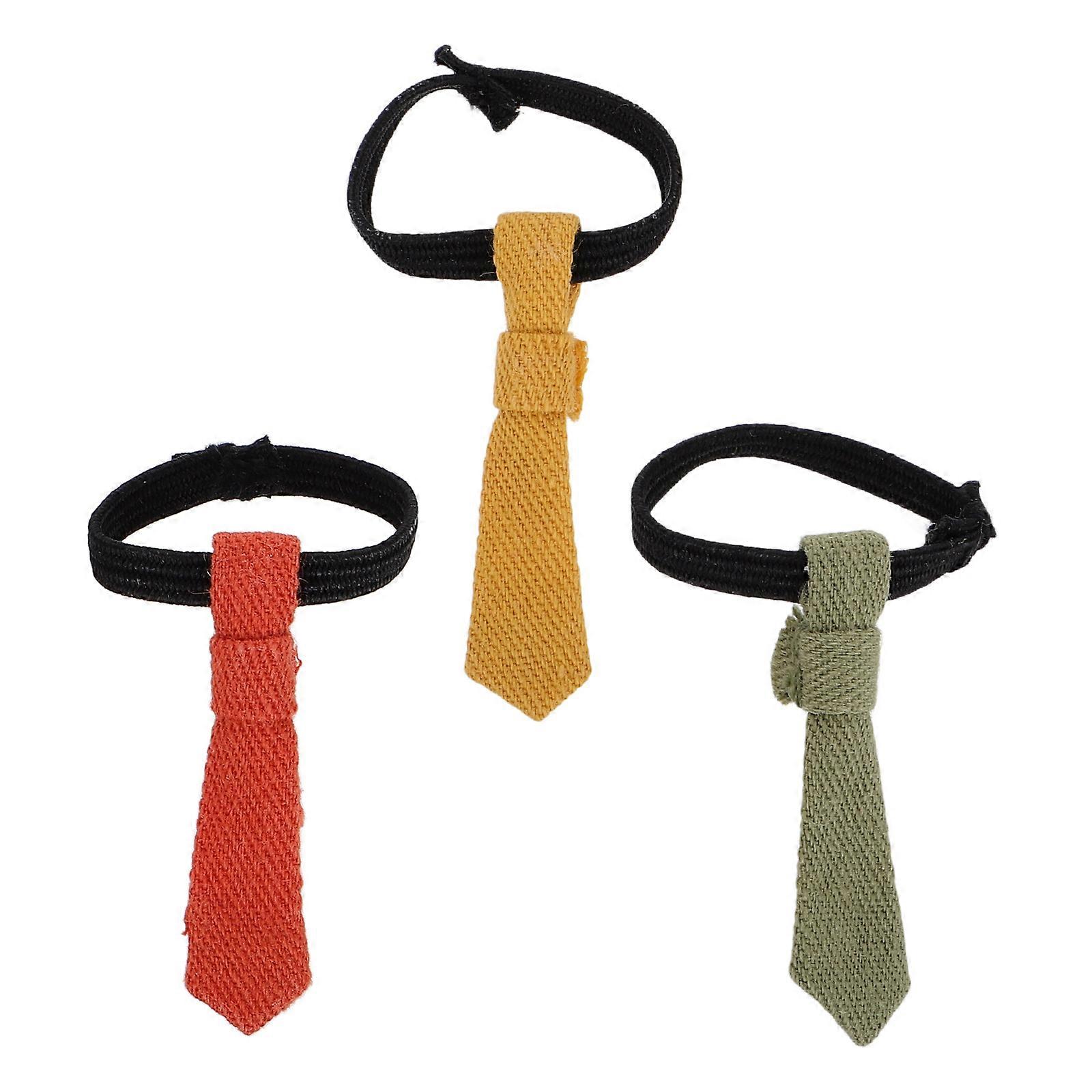 3pcs Yellow Pre Tied Neckties for BJD Dolls – Elegant & Stylish Accessory for Doll Outfits