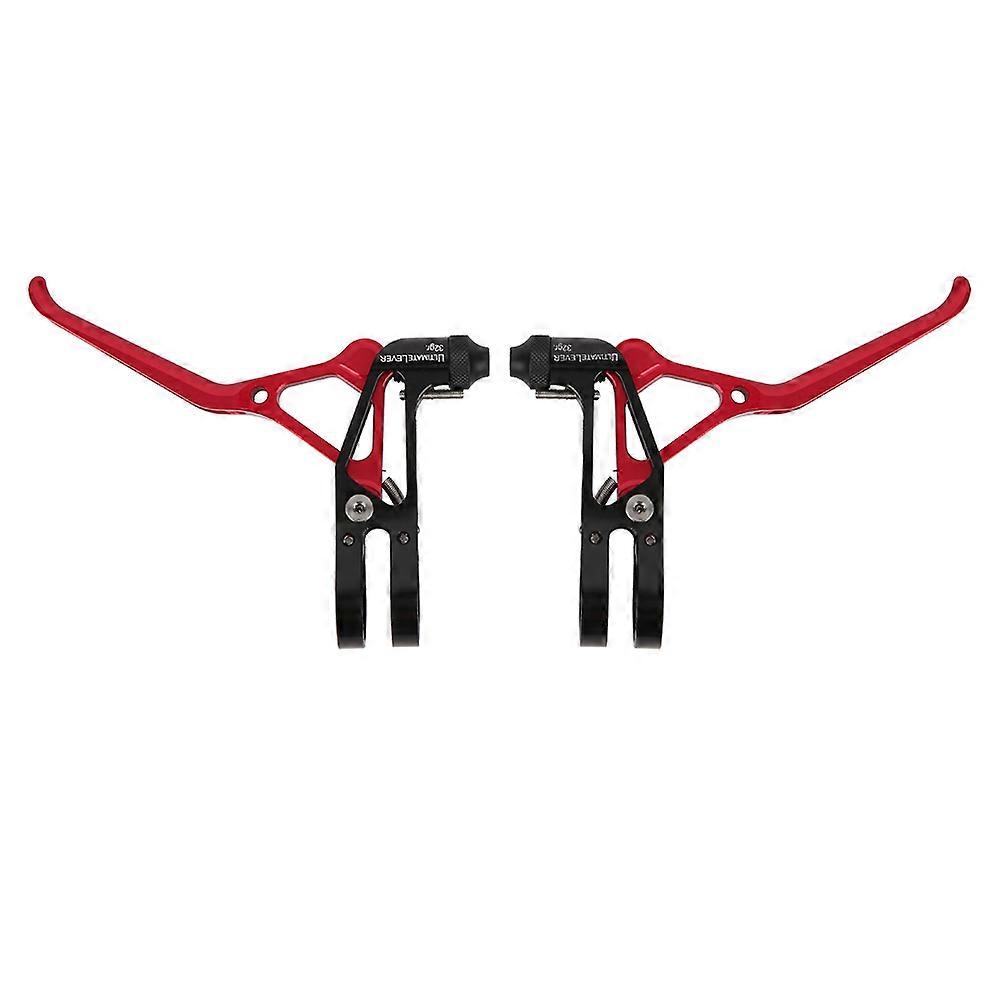 Mountain Bike Brake Handlebar, Adjustable Aluminum Alloy Brake Lever, Black and Red