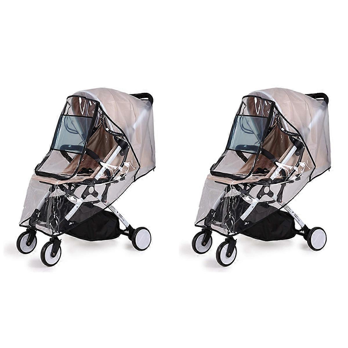 2X Stroller Rain Cover Universal, Weather Shield, Windproof Waterproof, Protect From Dust Snow
