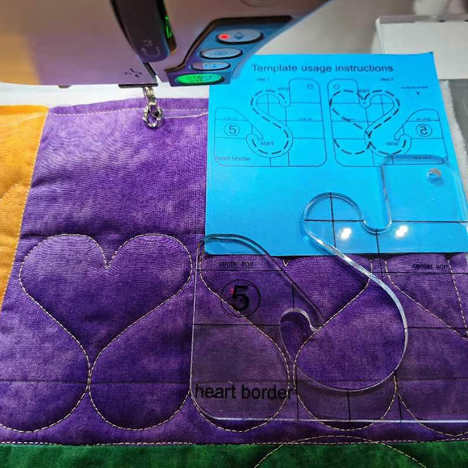 Quilting Template Heart Border for Quilting Fits FMQ Grip 5