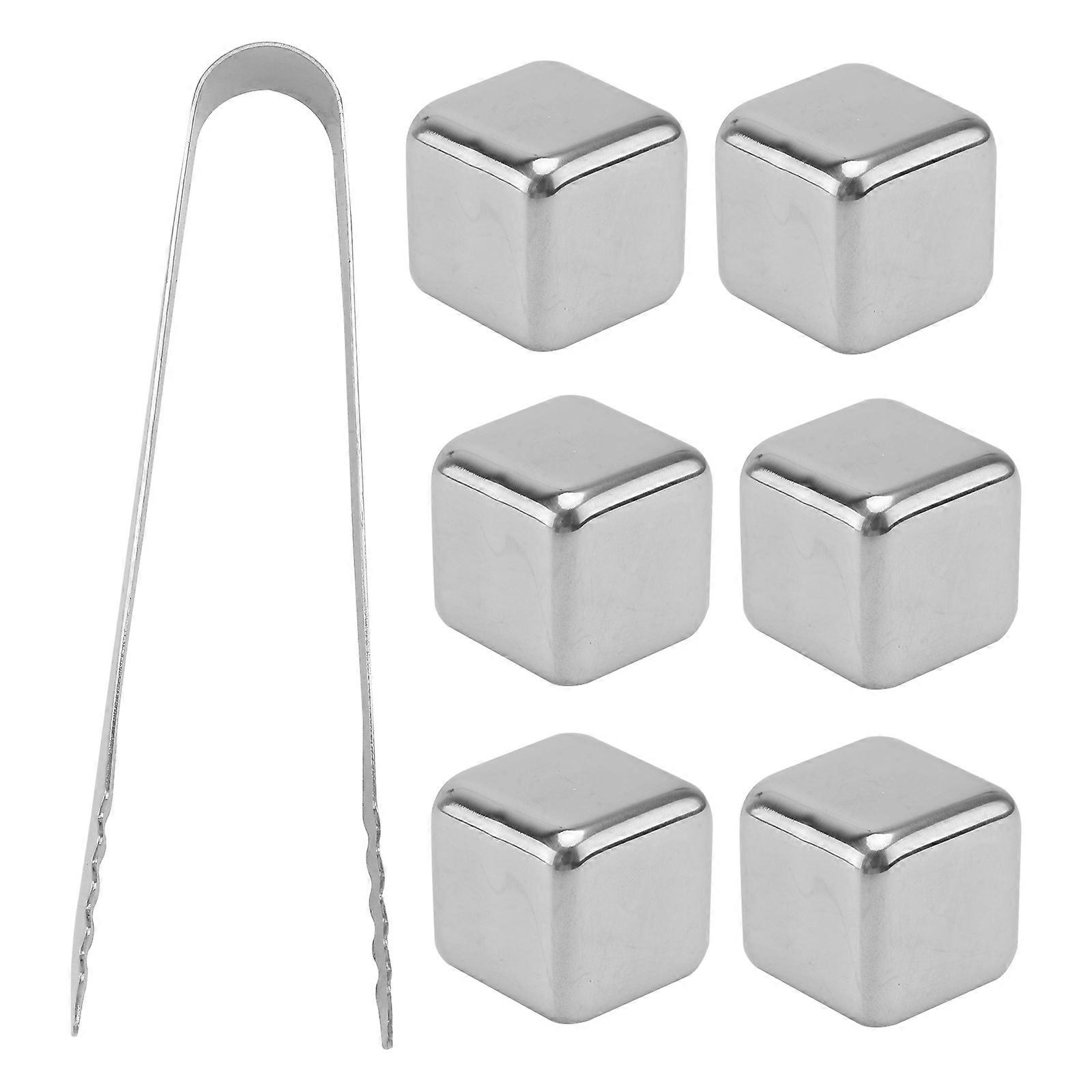 أحجار تبريد المشروبات الفولاذ المقاوم للصدأ الجليد الصخور للاستخدام المنزلي الفضي 1 مجموعة