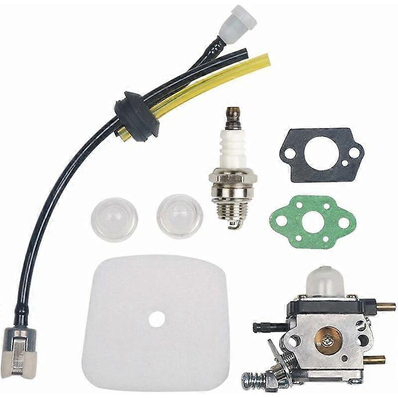 C1U-K54A Carburetor Kit with Air Filter and Spark Plug for Mantis 7222 7222E 7222M 7225 7230 7234 7240 7920 7924 2-Stroke Tiller/Cultivator