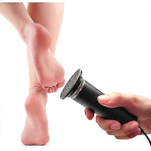 Adjustable Speed Electric Foot File with 60 Replacement Pads for Dead Skin and Callus Removal, Compatible with Certain Brands, Color: Black