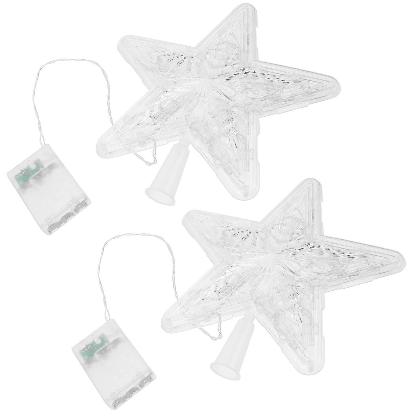 Outdoor Tree Topper Star Party Atmosphere Creation Event Organizers 23x23x2.5cm Transparent 2Pcs