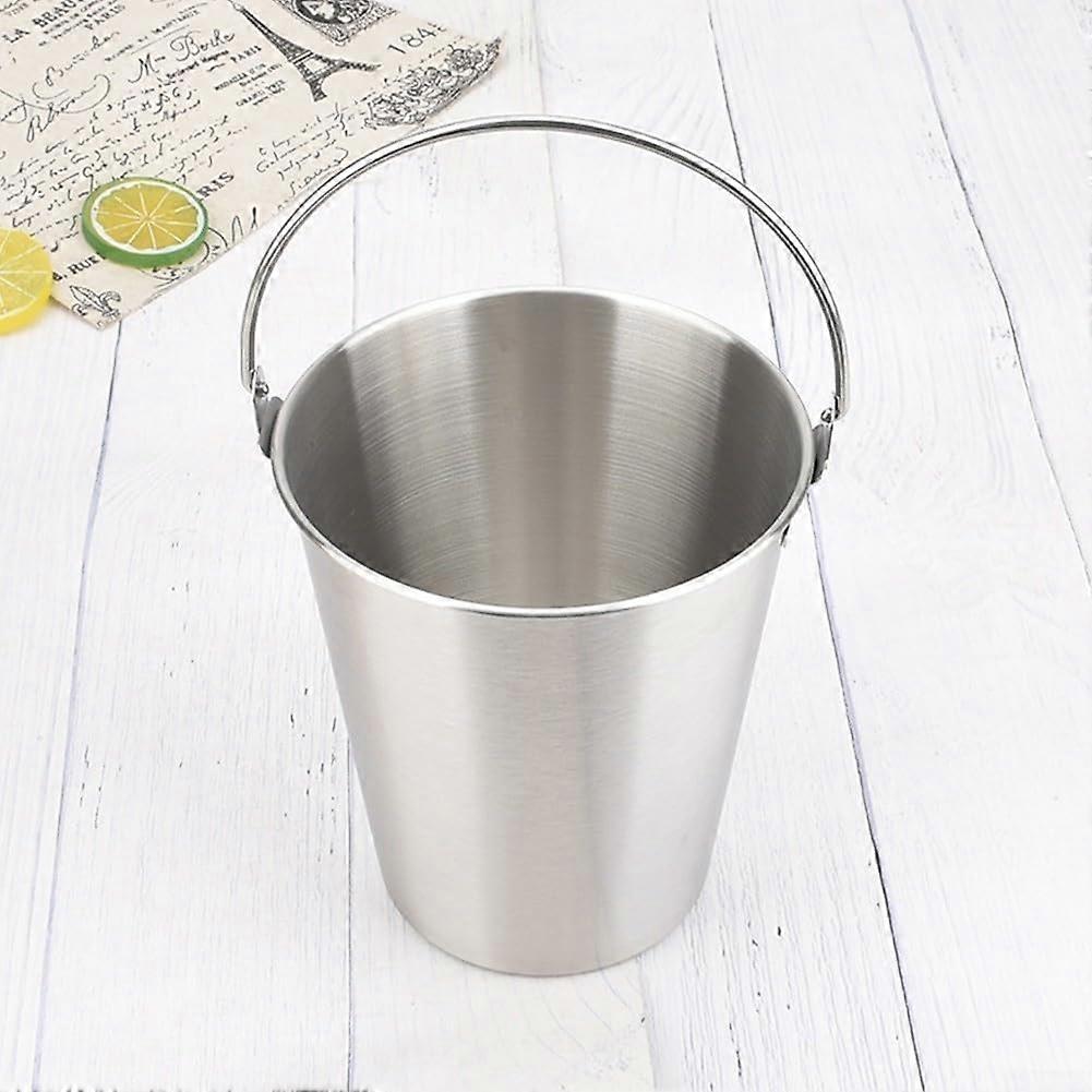 Praktischer Kleiner Edelstahl-Eiskuebel Mit Griff 1800 Ml, Stainless Steel Ice Bucket With Handle For Parties