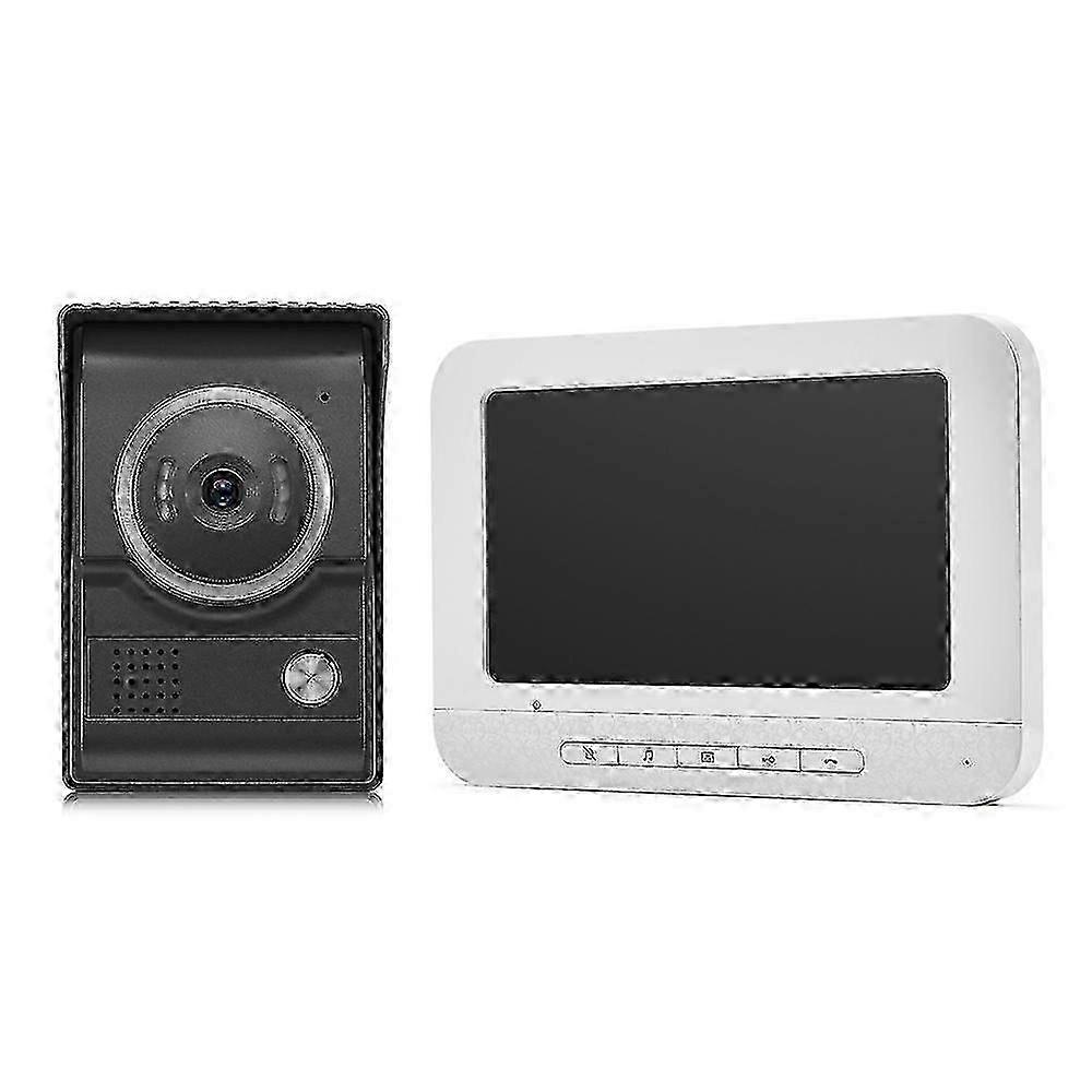7-inch Video Door Phone Intercom Kit with TFT-LCD Color Screen, Includes 1 Indoor Monitor and 1 Waterproof Outdoor Camera, Supports Night Vi