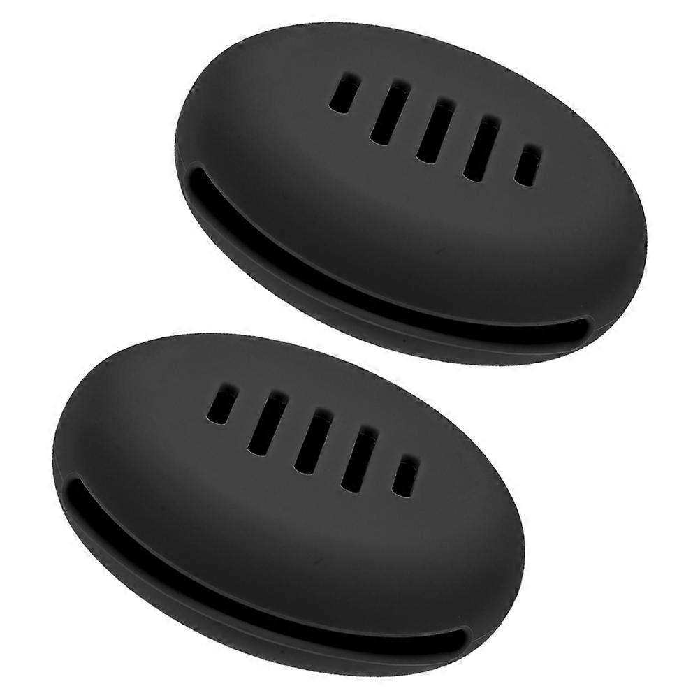 2pcs Silicone Makeup Sponge Travel Case Compact Organizer Holder for Beauty Sponges Portable Design Black Color for Easy Identification and Protection