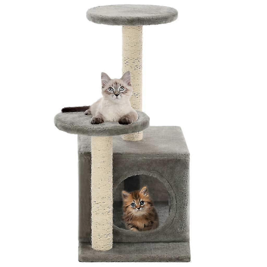 Cat Tree With Sisal Scratching Posts 60 Cm Grey