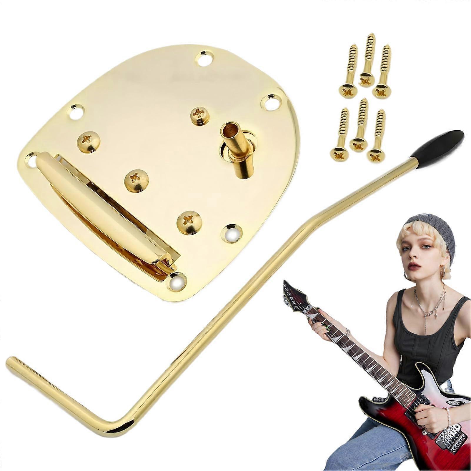 Tremolo Bridge for Electric Guitars | Vintage Vibrato System | Zinc Alloy String Holder Replacement in Gold