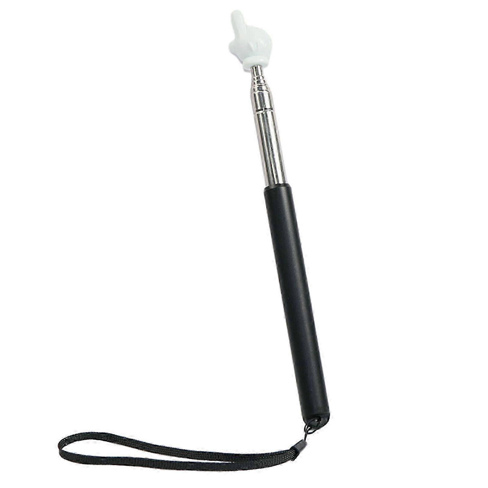 Retractable Extendable Teacher Pointer with Finger Telescopic Teaching Pointer Stick with Lanyard Teaching Pointer Stick light grey
